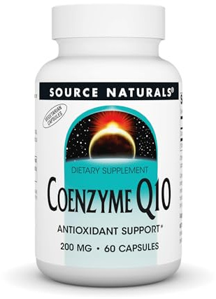 Source Naturals Coenzyme Q10 Antioxidant Support 200 mg for Heart, Brain, Immunity, & Liver Support - 60 Vegetarian Capsules