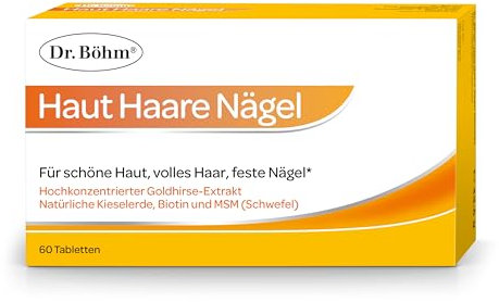 Dr. Böhm Haut Haare Nägel: Vitamine & Nährstoffe für Haut, Haare & Nägel, mit Silizium aus Goldhirse & Kieselerde, Selen, Biotin, Zink, 60 Tabletten