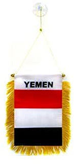AZ FLAG - Wimpel Jemen - 15x10 cm - Jemenitische Mini Flagge 10 x 15 Cm - Auto Pennant Spezielle Auto