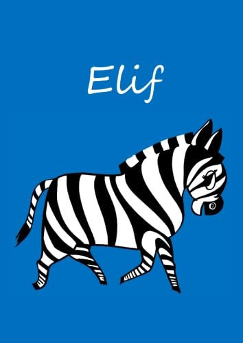 Elif: individualisiertes Malbuch / Notizbuch / Tagebuch - Zebra - A4 - blanko