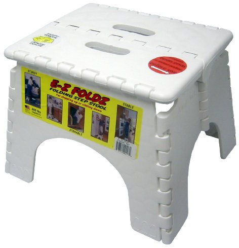 B&R Plastics 101-6 White EZ Foldz Step Stool