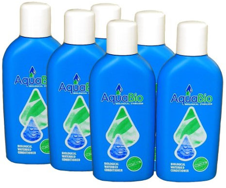 6X Aqua Bio Superkonzentrat natürlicher Wasserbett Conditioner - Wasserbettkonditionierer ohne Chemie gegen Umkippen, Luft und Gerüche im Wasserbett
