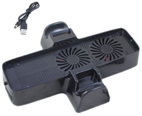 Assecure Vertical Console Stand with Fan for Microsoft Xbox 360 Slim
