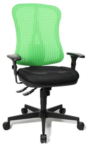 Topstar HE20PBC05 Head Point SY P4, ergonomischer Bürostuhl, Schreibtischstuhl, Muldensitz, inkl. Armlehnen, Netzrücken, Stoffbezug grün