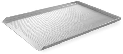 HENDI Blech, Gelocht, lochbackblech, lochblech, mit 3 Aufkantugen, Perforiert, 600x400mm, Aluminium