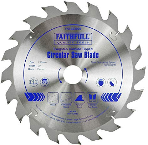 Faithfull TCT Circ Saw Blade 230 X 30 X 20T