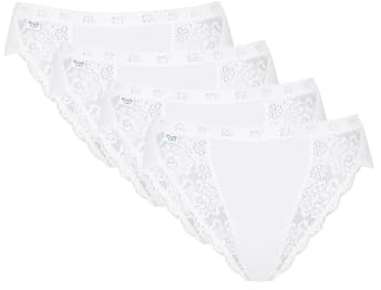 Sloggi Chic Tai 4 Pack Briefs White White XS - 8