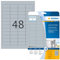 HERMA 4221 Typenschild Folien-Etiketten silber, 25 Blatt, 45,7 x 21,2 mm, 48 pro A4 Bogen, 1200 Stück, selbstklebend, bedruckbar, wetterfest, blanko Klebeetiketten Aufkleber aus Folie