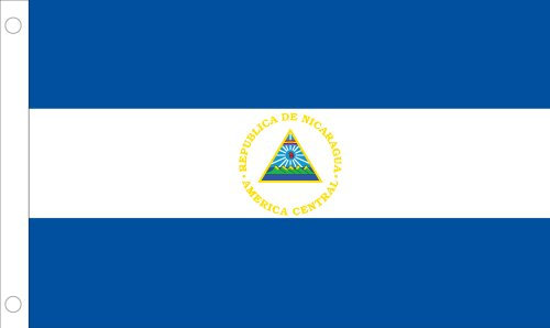 Allied Flag Outdoor Nylon Nicaragua United Nation Flag with Seal, 5-Feet by 8-Feet