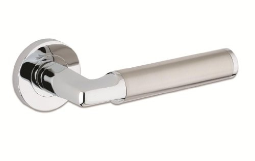 Zoo Milan Lever Door Handle On Rose Polished/Satin Chrome