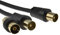 kenable RF TV Freeview Plug to Plug Black Aerial Lead Cable Coupler 1m [1 metres]