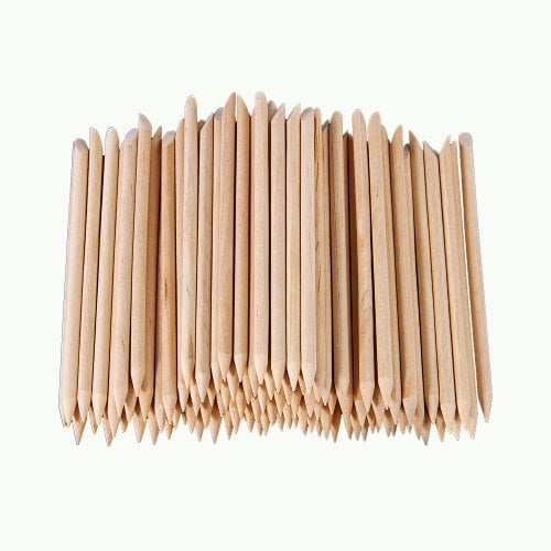 Gleader 100 PCS Nail Art Polish Orange Wood Stick Cuticle Pusher Remover Manicure