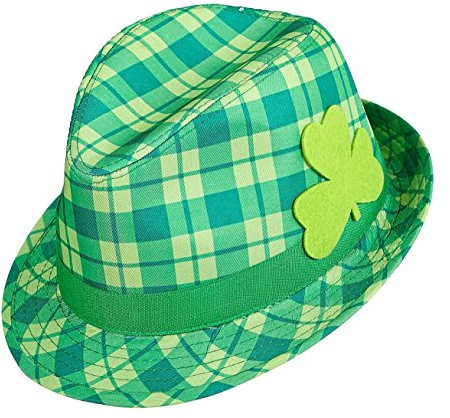W WIDMANN MILANO Party Fashion 14352 - Fedora Hut St. Patrick´s Day mit irischem Kleeblatt, Irland, Hut, Kopfschmuck, Accessoire, Mottoparty, Karneval