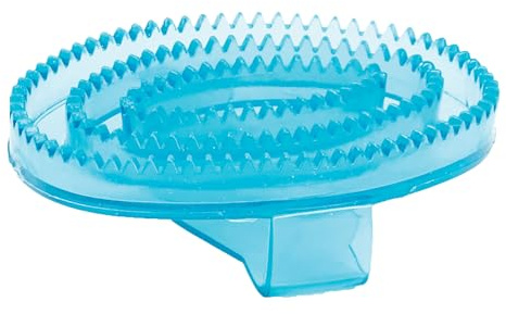ROMA Rubber Curry Comb, Blue Glitter, Small