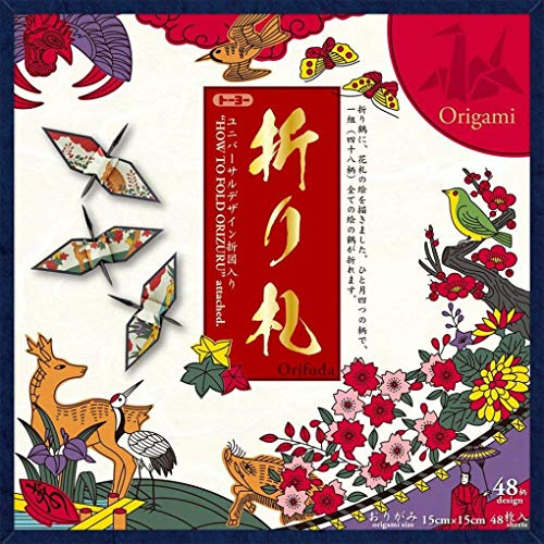 Toyo Origami for Crane, Orifuda 15cm x 15cm 48 Patterns 1 Sheet Each (006201)