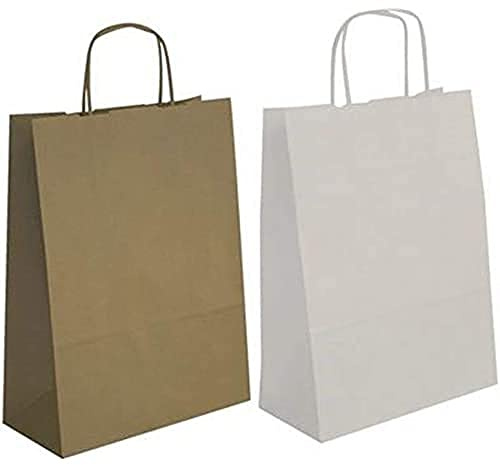 agipa 101650 Papiertragetasche - aus Kraftpapier, groß, weiß