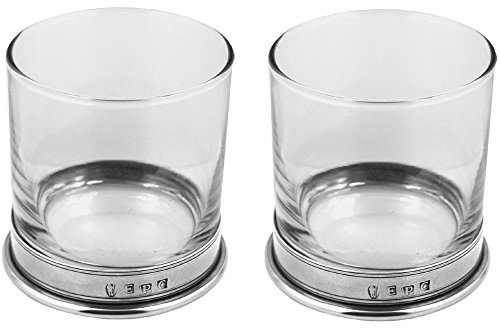 English Pewter Company Whisky Glass Tumbler Set with Pewter Base [VG006]