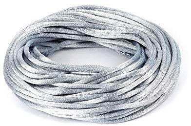 Angel Malone 10 Mtrs. X 2mm Premium Quality Kumihimo Rattail Satin Cord Jewellery Making - UK Seller (Silver)