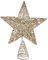 Gisela Graham Christmas White Gold Colour Glitter Tree Top Star Topper 23cm