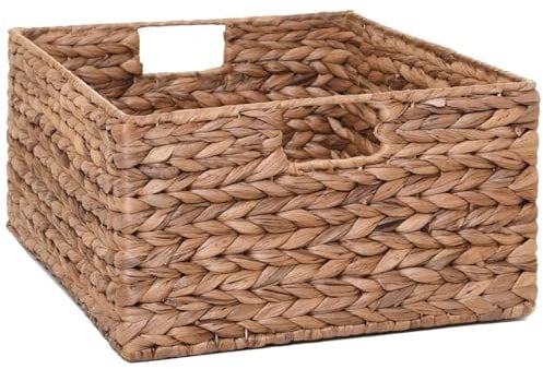 Flechtkorb Regalkorb Schrankkorb Wasserhyazinthe natur Lanta - 19 x 41 x 34 cm