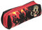 Idena 240795 - Schlamperetui Herzen und Flammen, schwarz - rot, ca. 21 x 8 x 9 cm