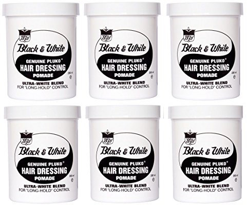 Black and White Pluko Haarwachs Pomade 200ml x6