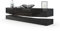 Vladon Lowboard City, Made in Germany, TV-Kommode mit Sockelelement, 1 offenem Fach und 3 Schubkästen, Schwarz matt/Schwarz Hochglanz (178 x variabel x 39 cm)