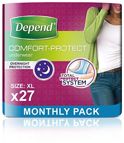 Depend Comfort Protect Incontinence Pants for Women, Extra-Large - 27 Pants