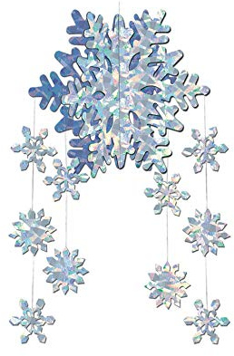 Beistle Christmas 3-D Snowflake Mobile 22In. 1/Pkg Pkg/12