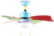 Orbegozo CC 62075 - Ventilador de techo con luz, 3 velocidades, aspas de colores, 75 cm de diámetro, 50 W de potencia, multicolor