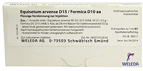 EQUISETUM ARVENSE D 15/Formica D 10 aa Ampullen 8X1 ml