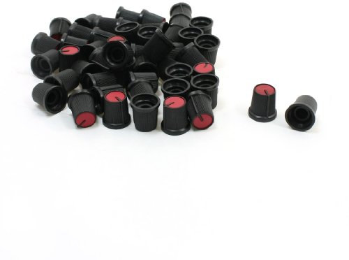 sourcing map 50 Stücke 6mm 15/64 Shaft od. Nonslip Potentiometer Schalter Knopf rot schwarz DE de