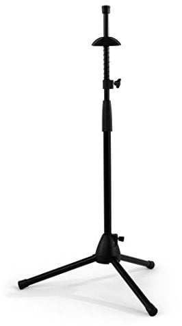 MusicNomad Posaunenständer, Trompetenständer, Metall, mit gepolsterter Glocke und ausklappbaren Beinen
