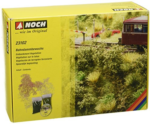 NOCH® Bahndammbewuchs, idealer Modellbaubewuchs, für realistische Bahnszenen in Spurweiten H0, TT, N, Z