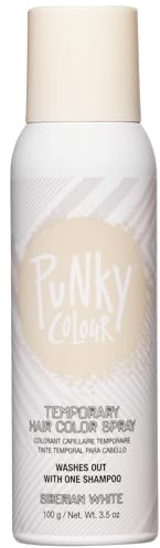 Punky Temporary Hair Color Spray – Siberian White, Instant Vivid Temporary Hair Dye for Women, Wash Out, Hair-Color Spray, 3.5 oz