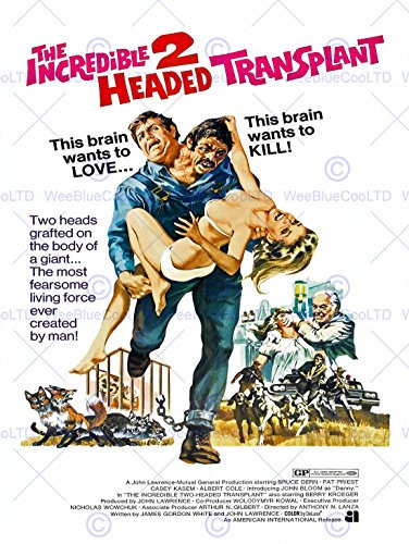 Bumblebeaver Movie Film Incredible Two Headed Transplant SCI FI Horror USA Art Poster Film Werbung Pflanze Grusel Vereinigte Staaten von Amerika