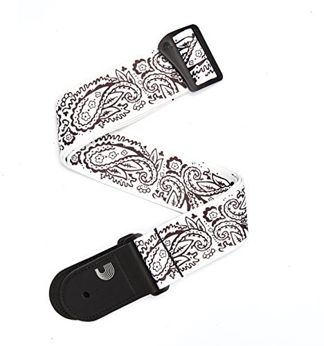 D'Addario P20W1418 Planet Waves Paisley Gitarrengurt (Breite: 5 cm) weiß