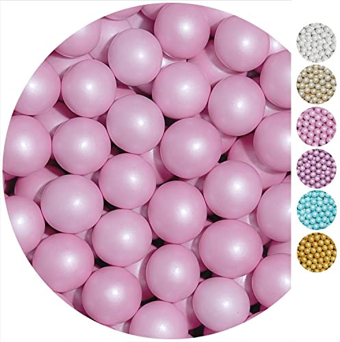 EinsSein 0,35kg Crispy Schokoperlen large rosa pearl Herz Schokodragees Gastgeschenke Hochzeit Schokolinsen Hochzeitsmandeln Candy Bar Süssigkeiten Nikah Sekeri mini Herzdragees Schoko Linsen Mandeln