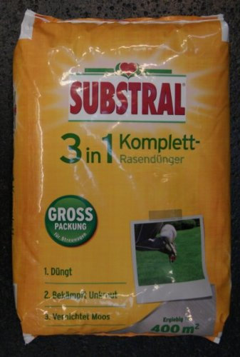 Celaflor Substral 3-in-1 Komplett Rasendünger, 14 kg, 400m² (Pfl. RegNr. 3136/0)
