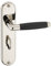 URFIC 14-1390-465-04E Cambridge Polished Nickel with Barrel Bathroom Door Handle Set - Black