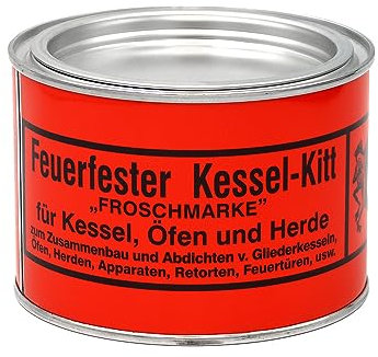 Stabilo-Sanitaer Kesselkitt feuerfest Froschmarke 500g Dose, nicht schwindender feuerfester Dichtungskitt auf Wasserglas-Basis, Kaminkitt rauch- und gasabdichtend