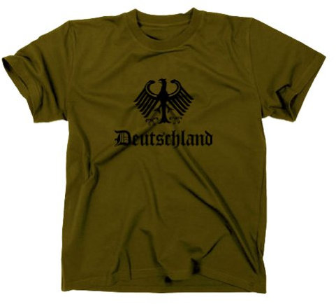 Bundesadler Deutschland T-Shirt Flagge, Oliv, XXL