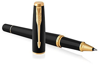 Parker Urban Chrome Trim Rollerball Pen with Fine Nib- Black Gold, Gift Boxed