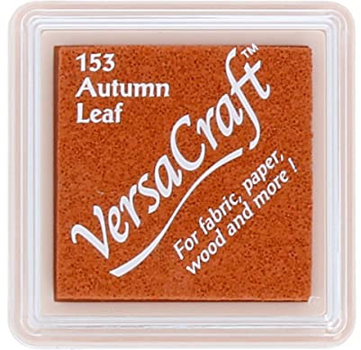 Tsukineko VersaCraft Stempelkissen - Rot, Autumn Leaf - Klein - Wasserbasis, Deckend, Beständig gegen Ausbleichen - Embossing