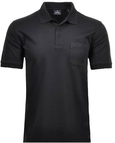 RAGMAN Herren Softknit-Poloshirt Uni, mit Brusttasche