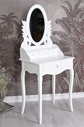 Specchiera con Sgabello Vintage Home Console Bianco Casa Di Campagna in stile retrò palazzo Exclusiv