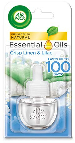 Air Wick Essential Oils Crisp Linen and Lilac Air Wick Plug in Refill Air Freshener, 17 ml