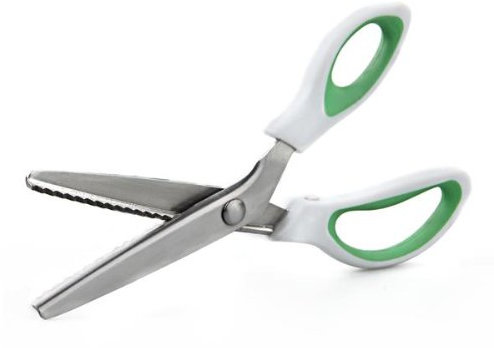 fitTek Tijera verde formas bordes dentada Zig Zag artesanía inoxidable profesional