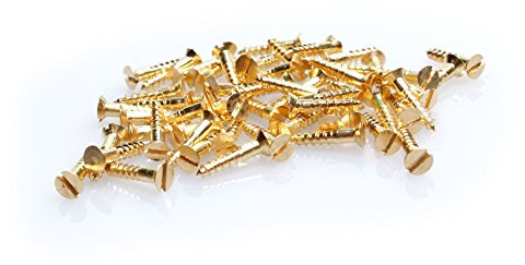 100 Stück MINI-Holzschrauben DIN 97 (Senkkopf mit Schlitz) Messing 2x16mm für Modellbau oder zur Restauration