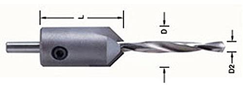Trend TCT 16mm Adjustable Countersink with HSS 5.55mm Spiral Drill Bit, Ideal for Plywood and Plastics, 6200/10TC